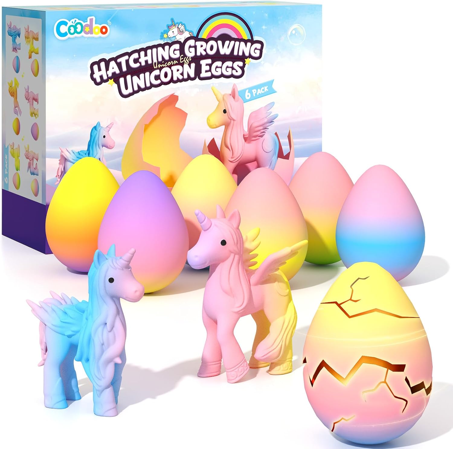 Magic Hatching Unicorn Eggs | 6-Pack Surprise Kit 🦄