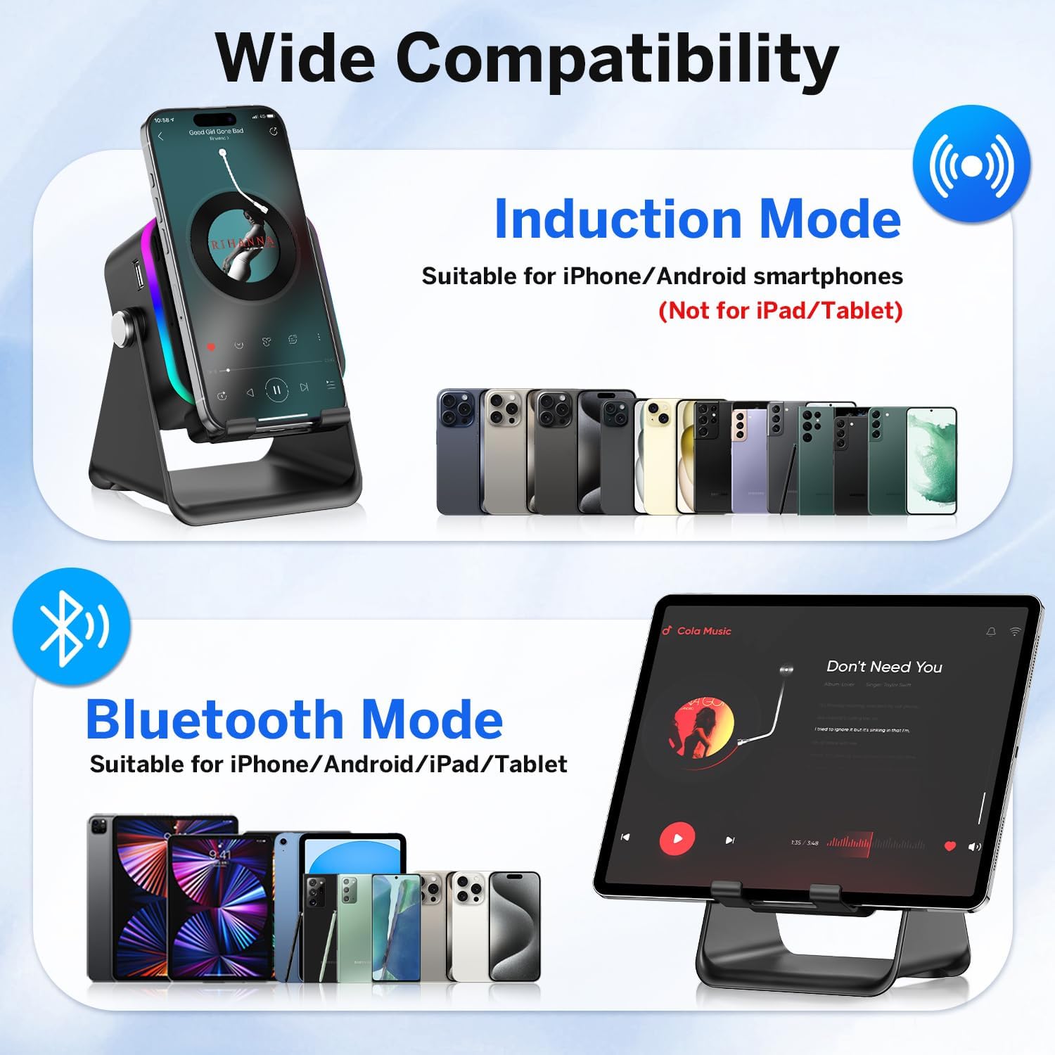 5-in-1 Induction Speaker | No Bluetooth Needed Phone Stand 🎵