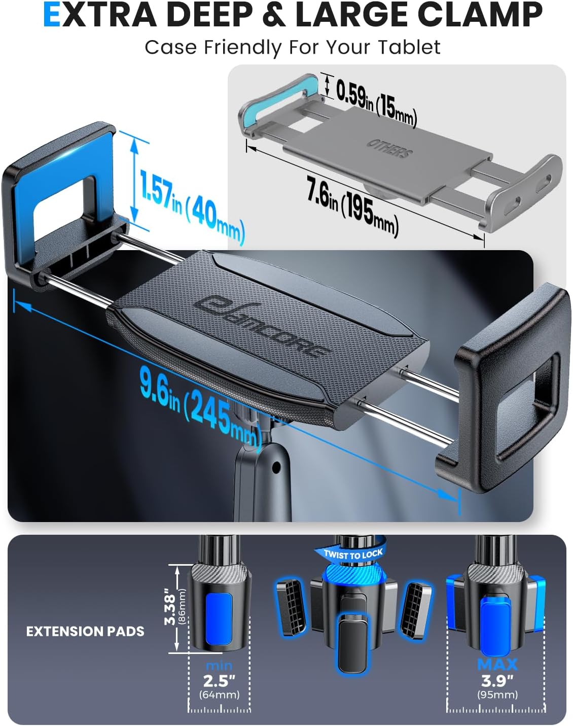 Tablet Holder for Car - iPad Cup Holder Car Mount 