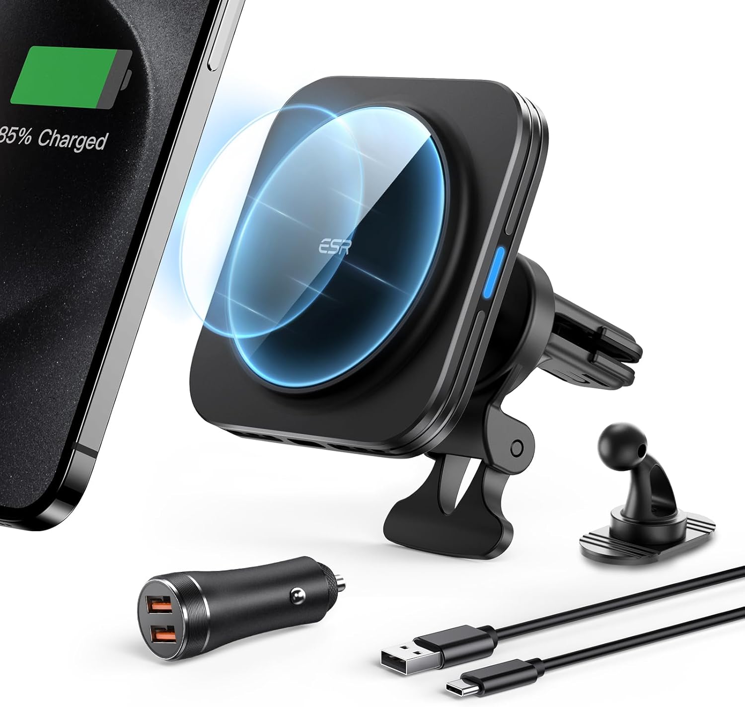 for MagSafe Car Mount Charger,15W Magnetic Wireless Car Charger