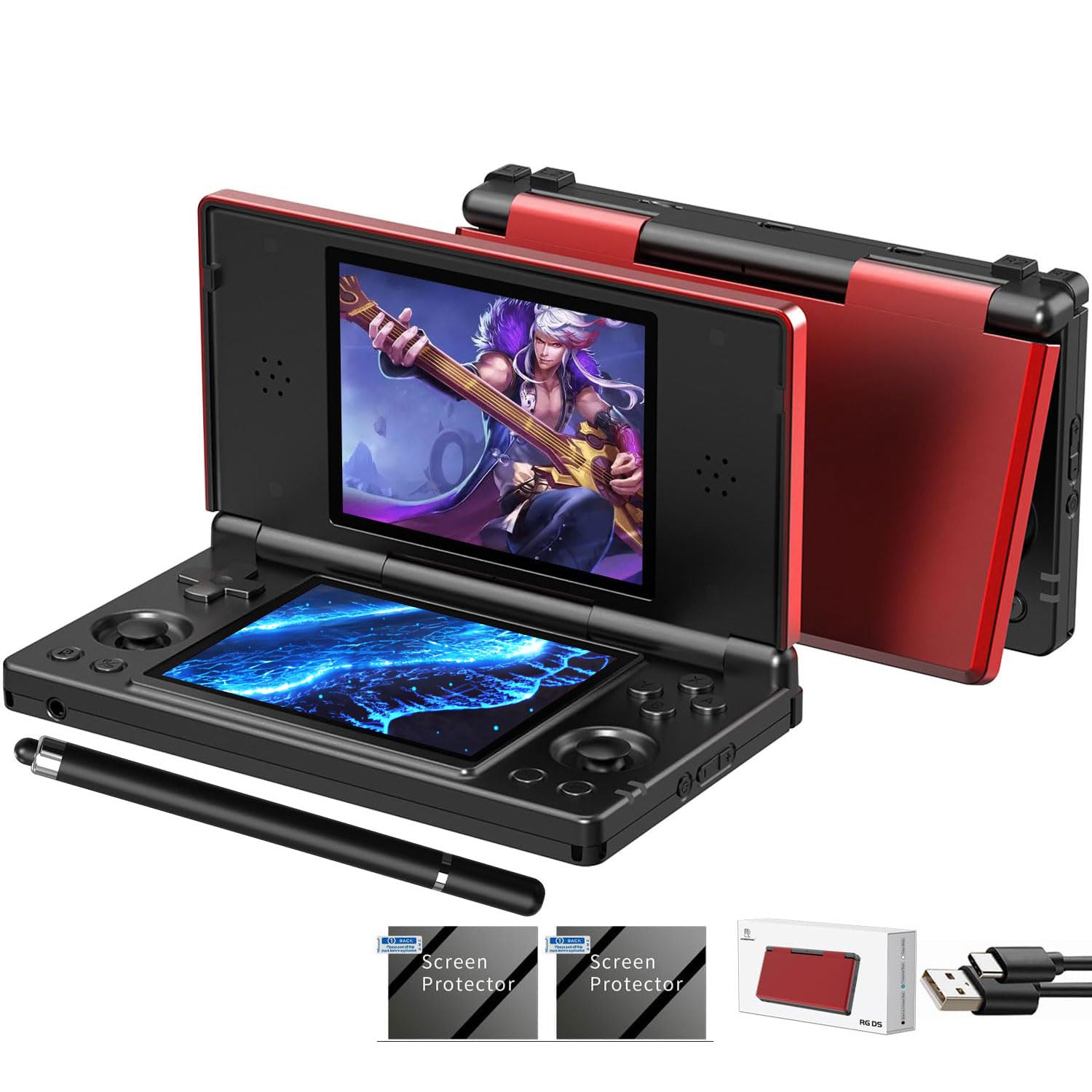 RG DS Dual Screen Retro Console - Ultimate Bundle Set 🎮✨