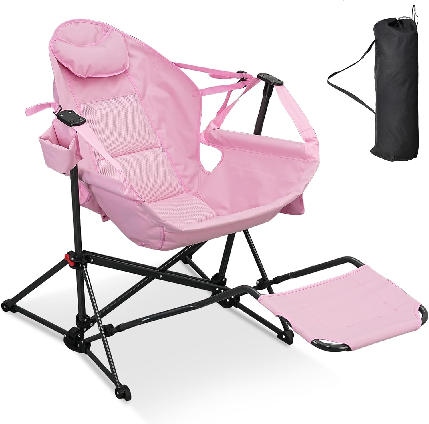 🪑 Reclining Hammock Camping Chair with Footrest | 400lbs Memory Foam, Foldable + Carry Bag 🌿