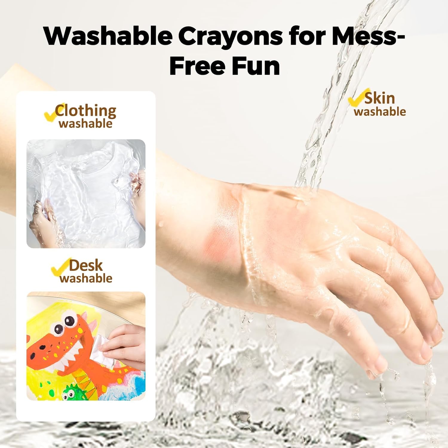 Silky Washable Crayons for Toddlers 🖍️