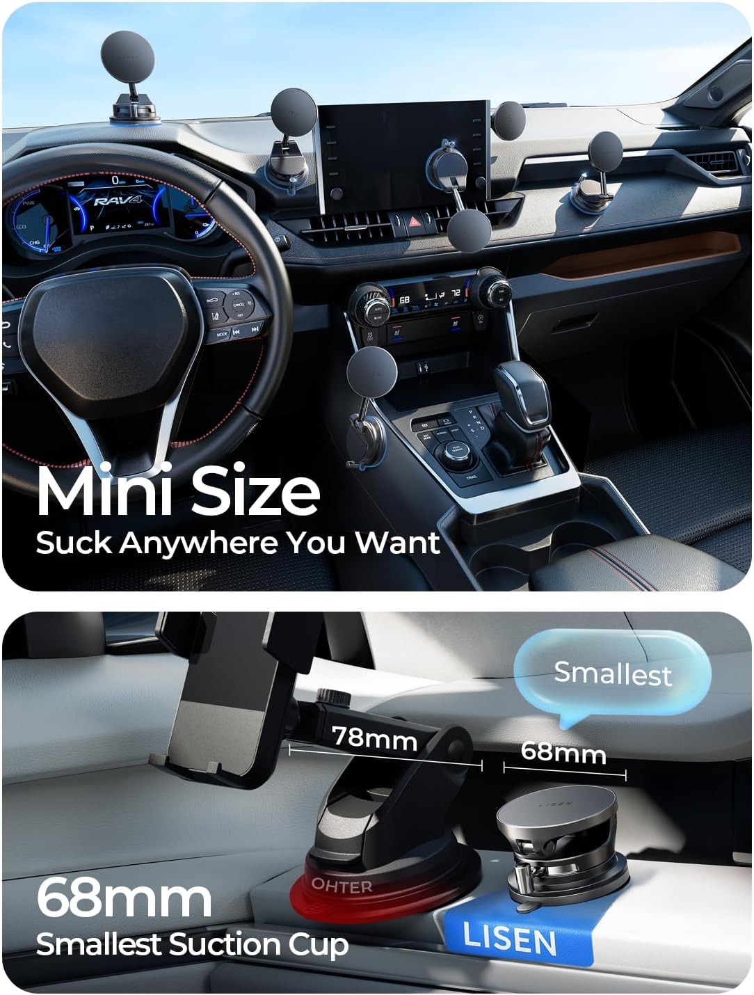 Vacuum Magnetic Phone Charger, Fast Wireless Car Charger