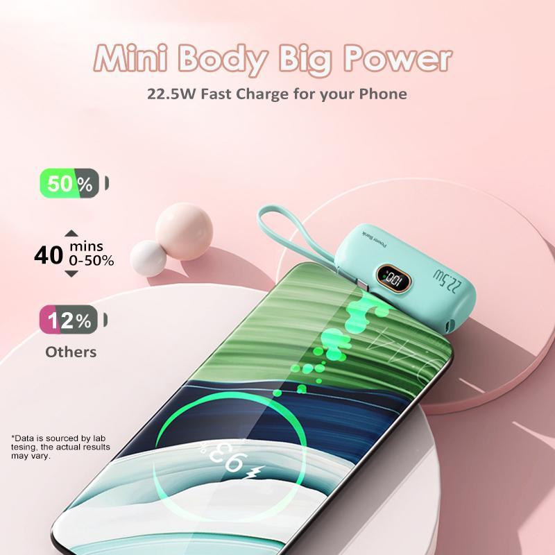 5000mAh Mini Portable Charger with 22.5W Fast Output