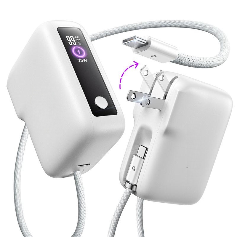 3 in 1 Fast Travel Charger, Smart Display Charger