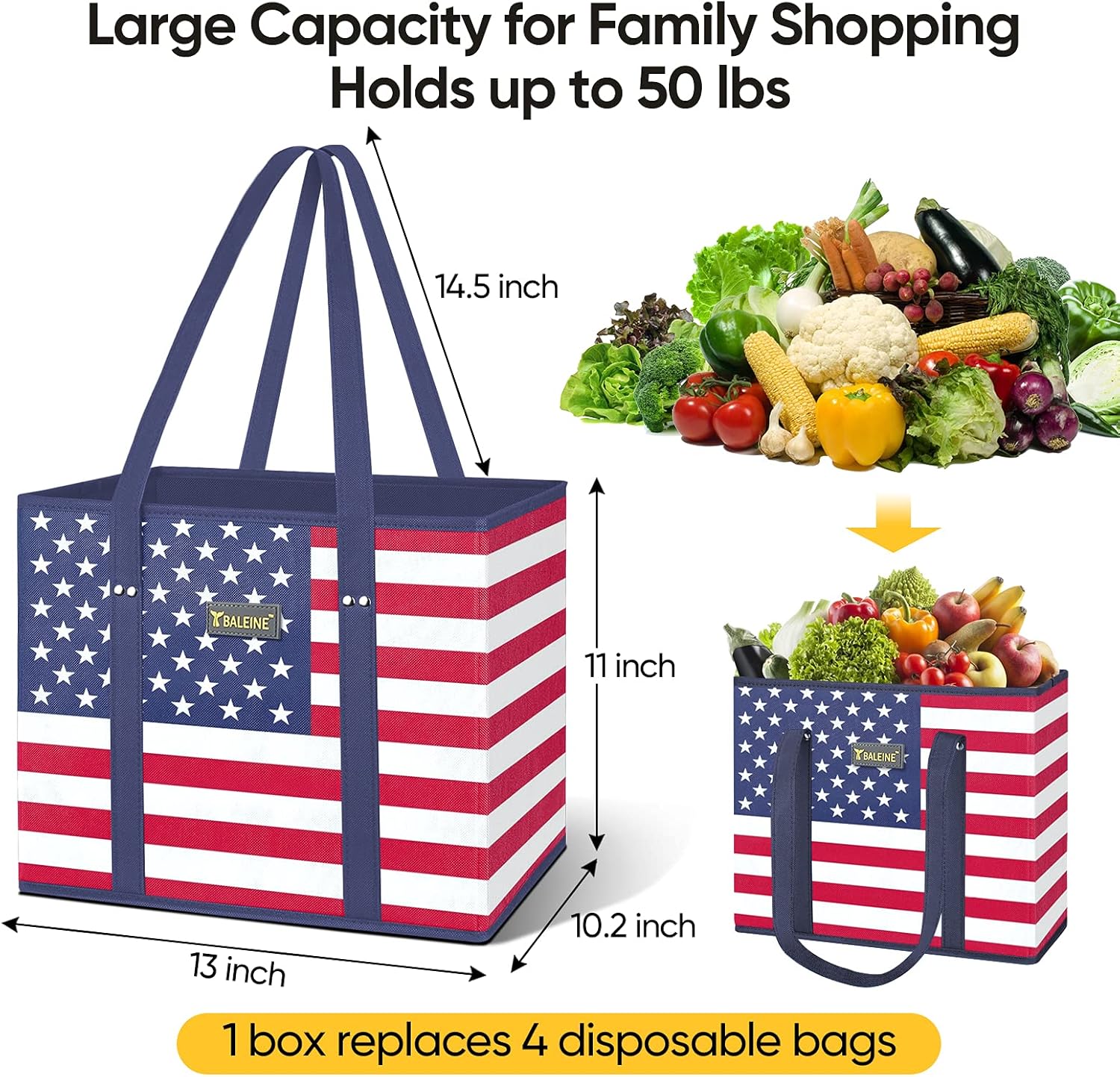🎉Limited-Time Black Friday Deal-3Pk Reusable Grocery Bags
