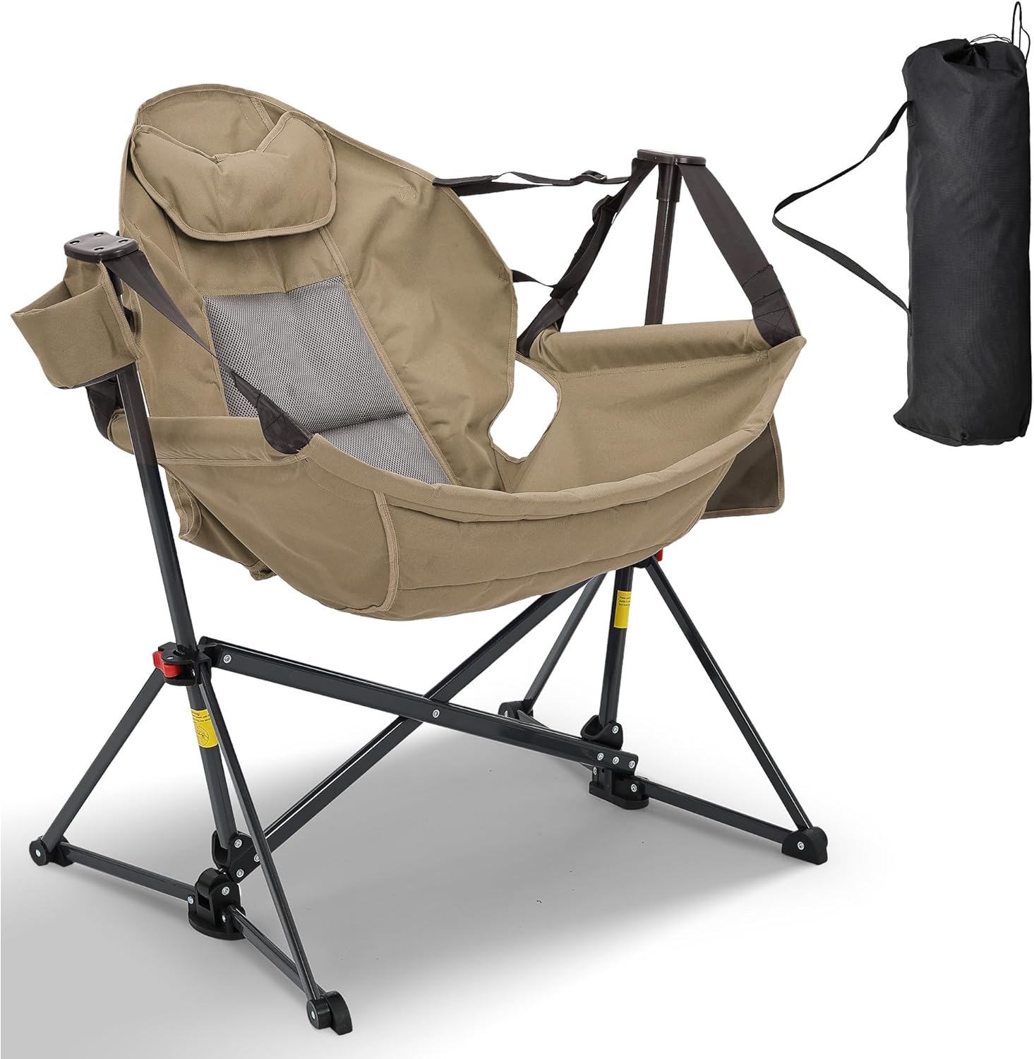 🪑 Reclining Hammock Camping Chair with Footrest | 400lbs Memory Foam, Foldable + Carry Bag 🌿