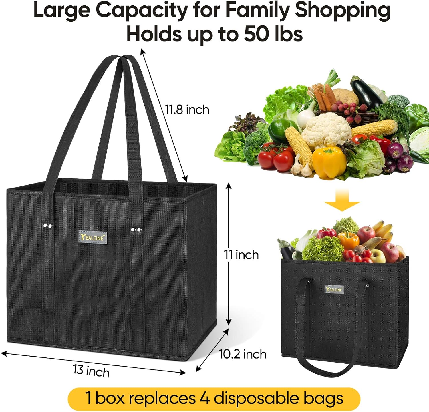🎉Limited-Time Black Friday Deal-3Pk Reusable Grocery Bags