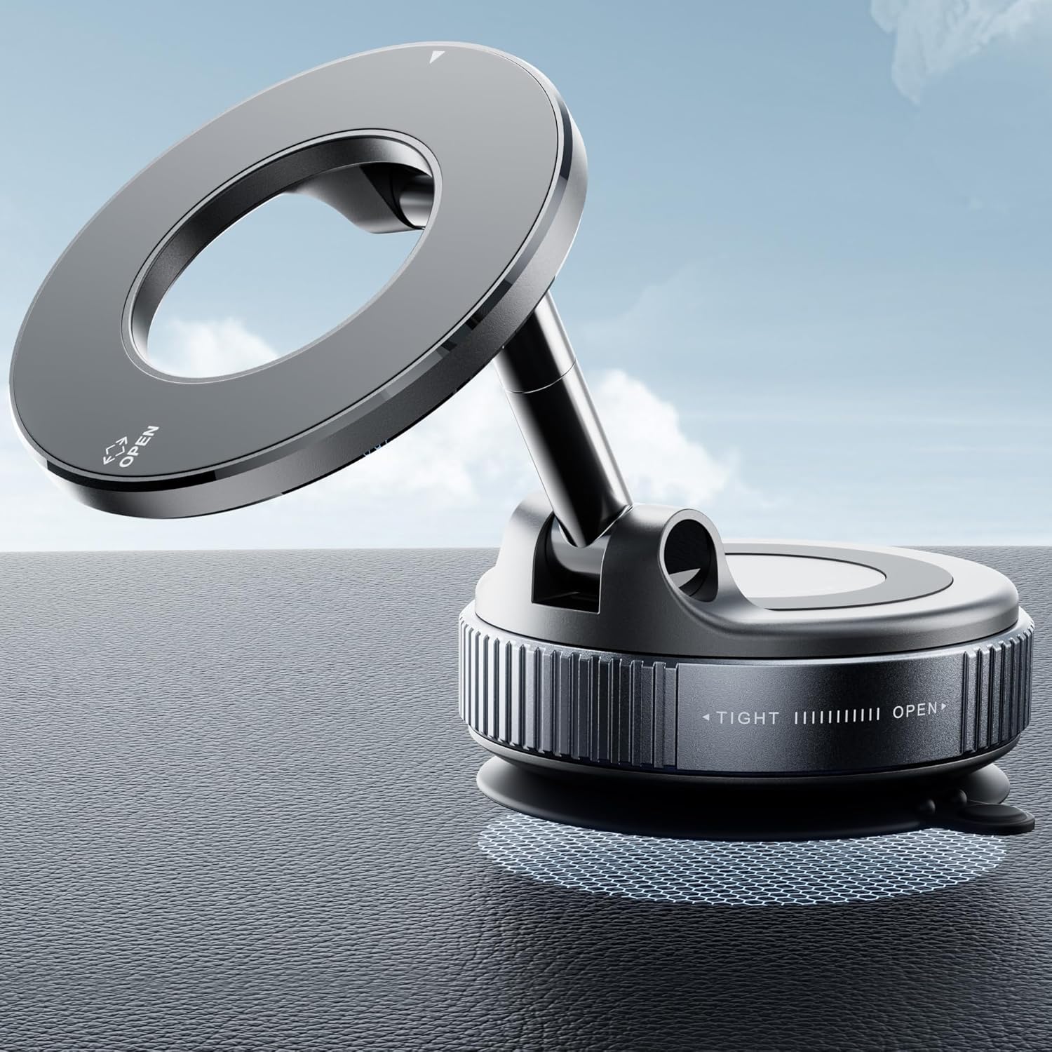 Strong Magnetic Car Phone Holder for MagSafe Ultra Vacuum Suction Cup Phone Mount 360° Cell Phone Holders for Your Car Accessories for iPhone 16 15 14 13 12 Android