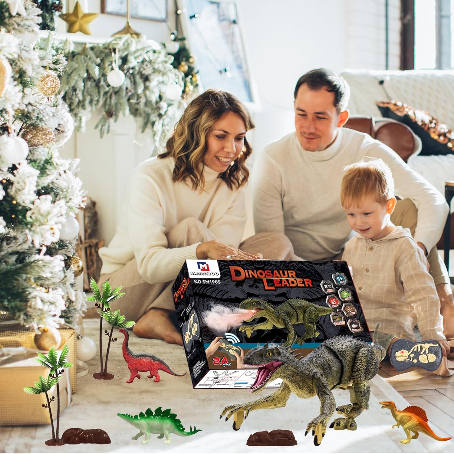 ⏰ LAST DAY 60% OFF 💥 Remote Control Dinosaur Jurassic T Rex Toys for Boys Electronic RC Spray Raptor Walking Roaring Tyrannosaurus Rex Realistic 18.1" Rechargeable Birthday Gift for Kids Girls 3 4 5 6 7