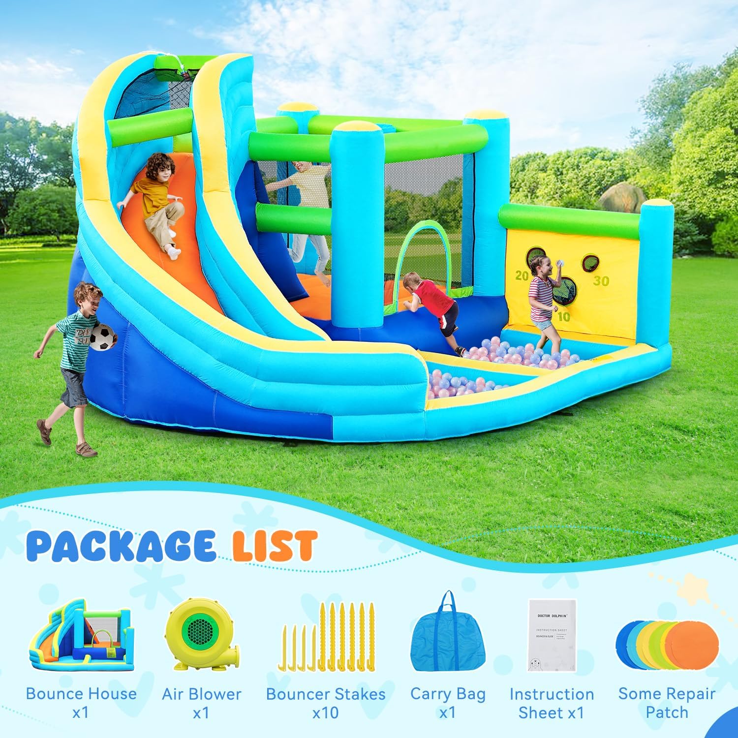 Inflatable Water Park & Bouncy Castle | Outdoor Kids Playhouse 🏰