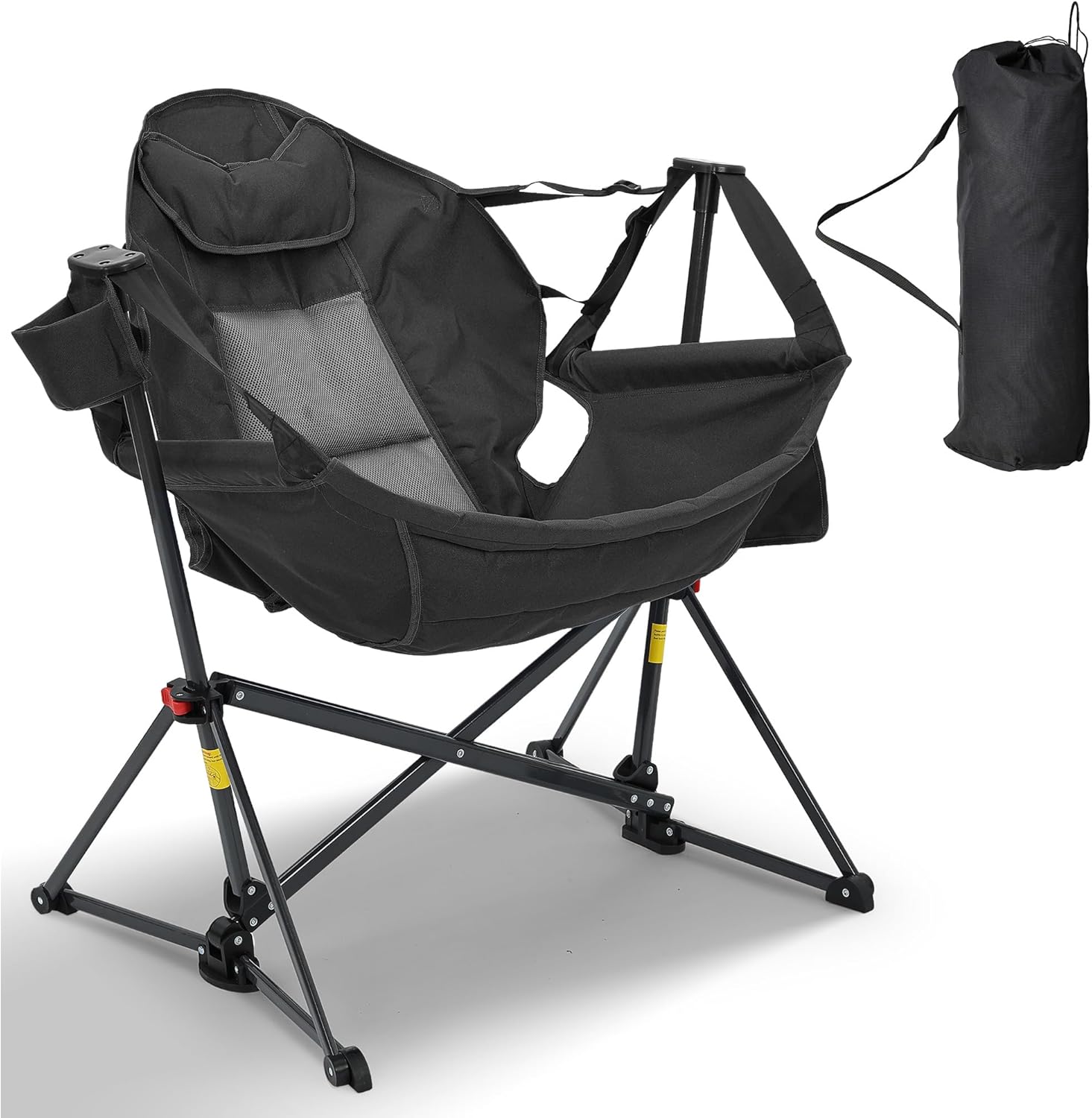 🪑 Reclining Hammock Camping Chair with Footrest | 400lbs Memory Foam, Foldable + Carry Bag 🌿