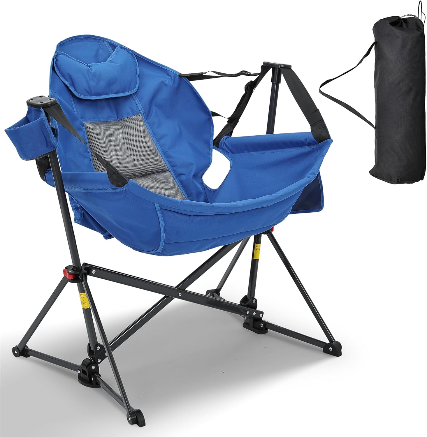 🪑 Reclining Hammock Camping Chair with Footrest | 400lbs Memory Foam, Foldable + Carry Bag 🌿