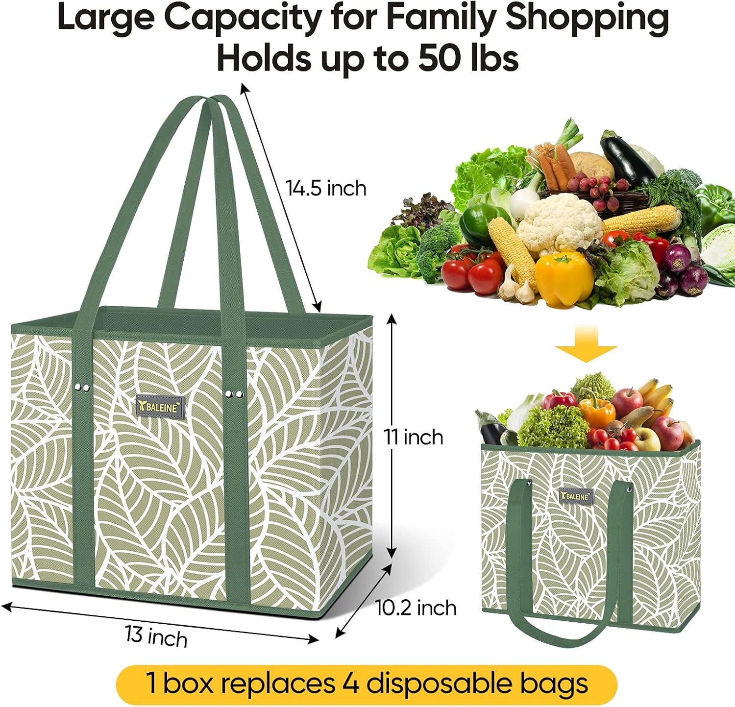 🎉Limited-Time Black Friday Deal-3Pk Reusable Grocery Bags