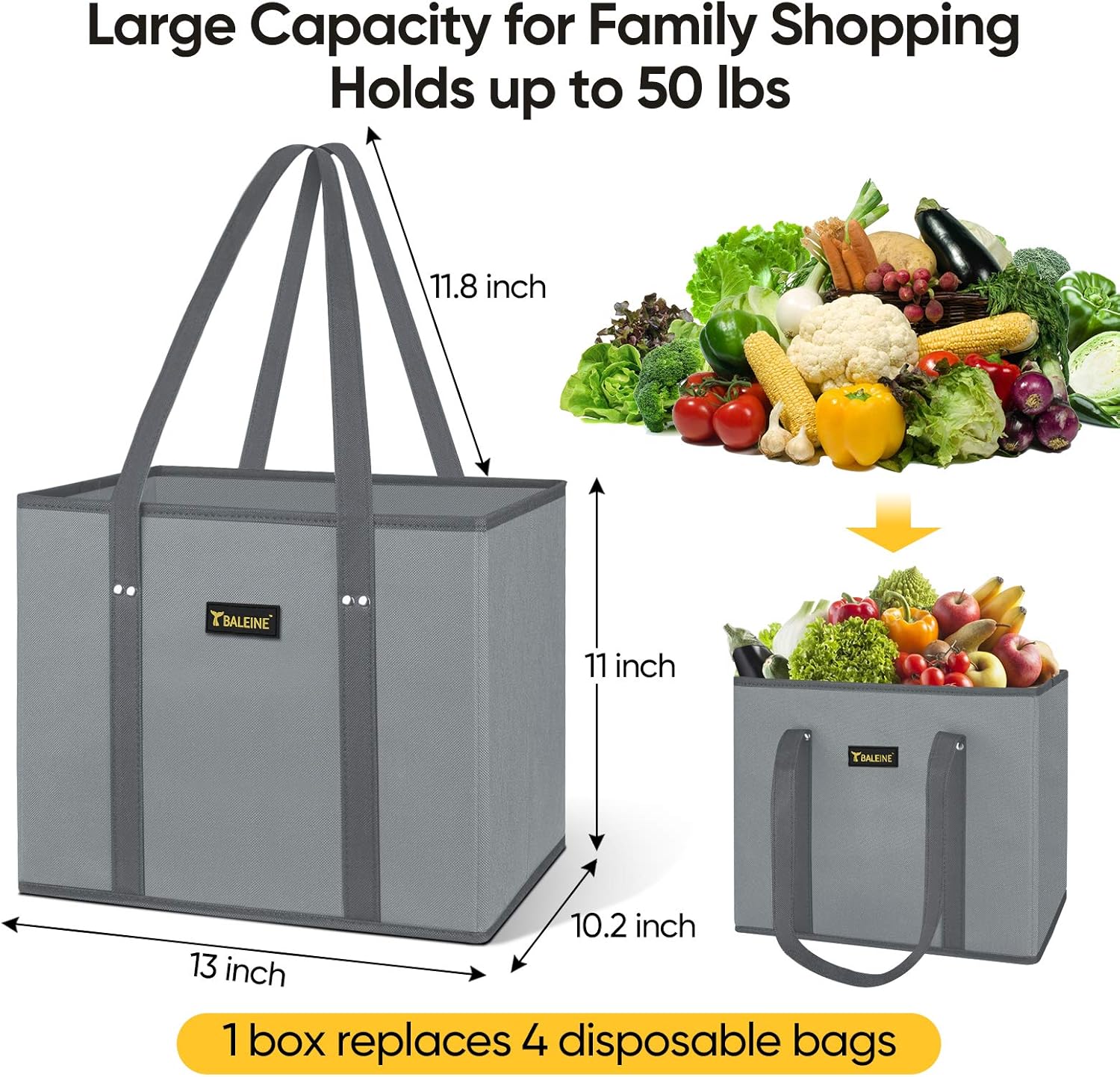 🎉Limited-Time Black Friday Deal-3Pk Reusable Grocery Bags