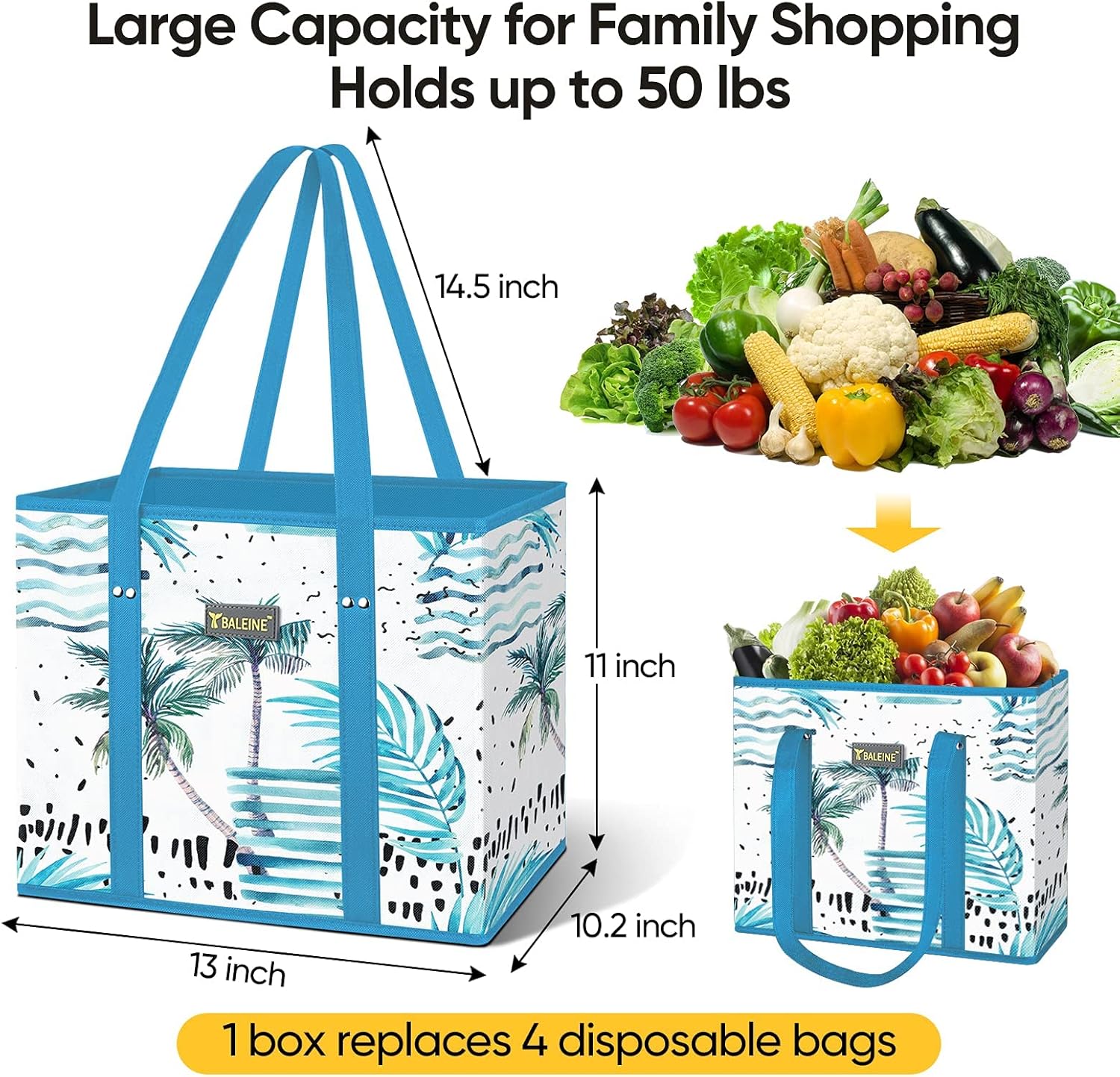 🎉Limited-Time Black Friday Deal-3Pk Reusable Grocery Bags