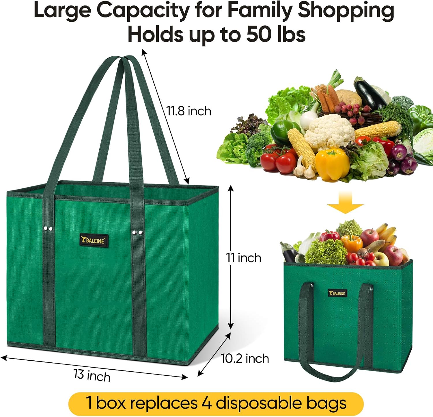 🎉Limited-Time Black Friday Deal-3Pk Reusable Grocery Bags
