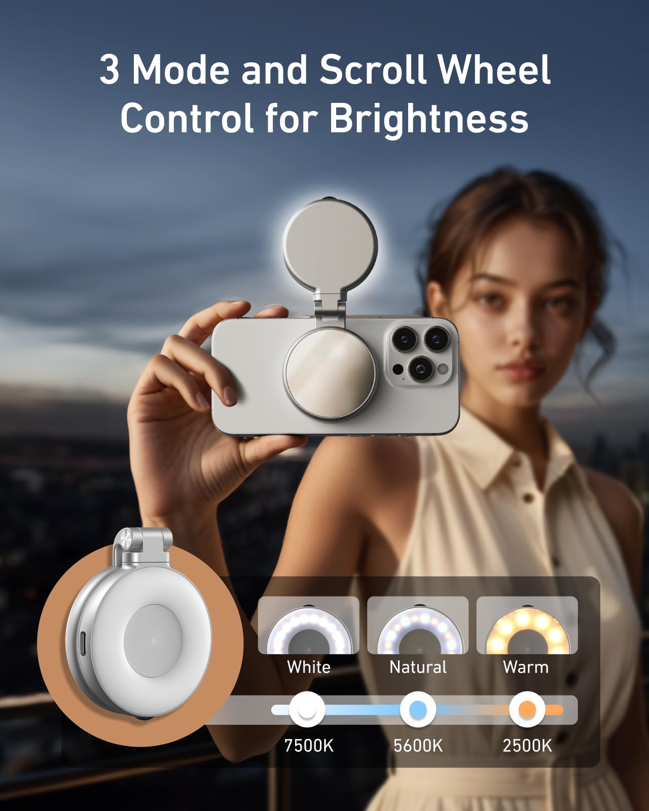 💥💥Final Day! Enjoy 50% OFF 💥3-in-1 MagSafe Selfie Light with HD Makeup Mirror 🤳✨
