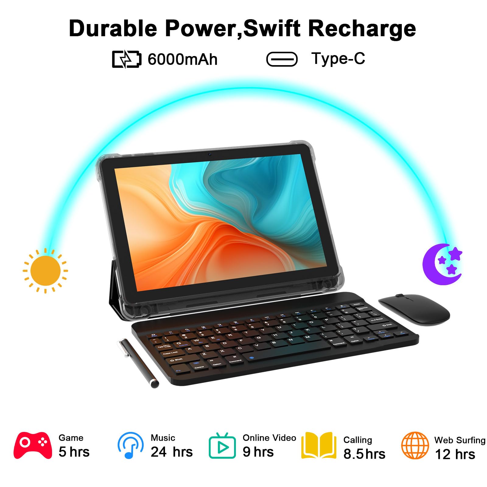 2-in-1 Android Tablet Set | 10" HD Screen + Keyboard & Mouse 💻