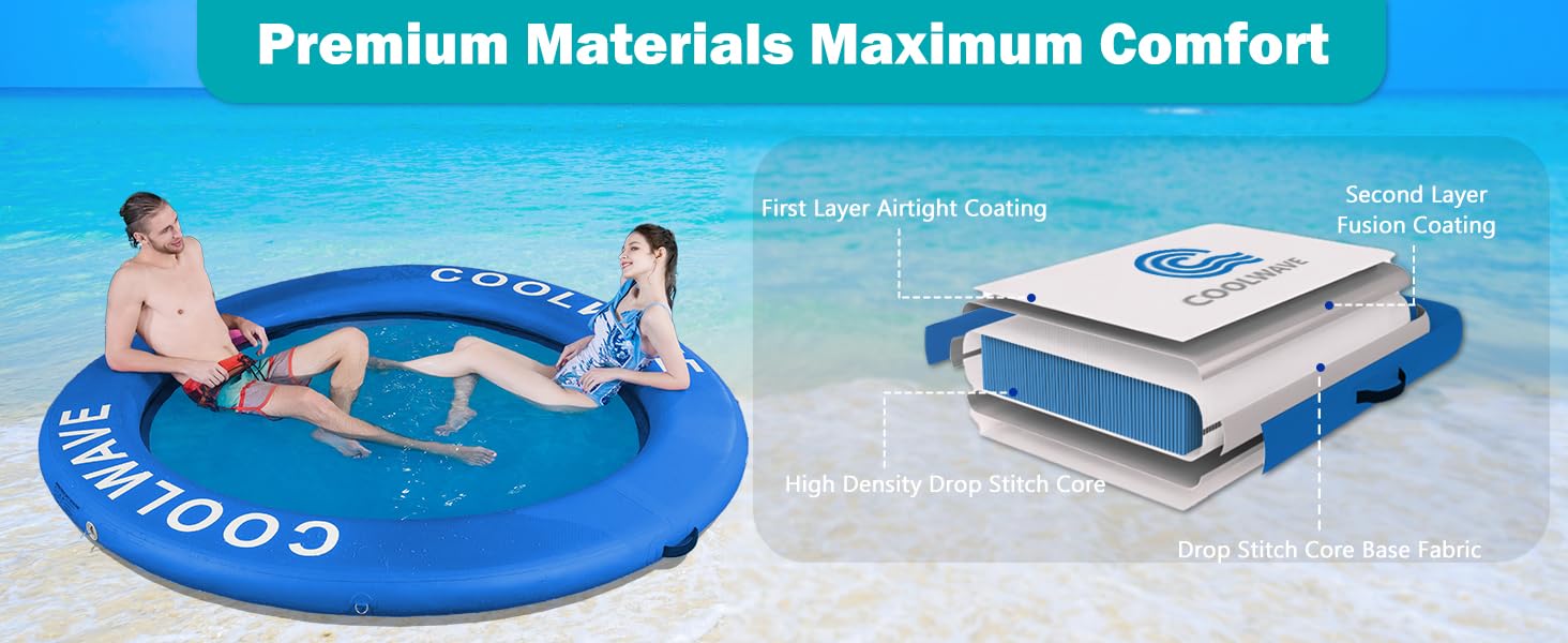 COOLWAVE Drop Stitch PVC Water Hammock - Material Detail