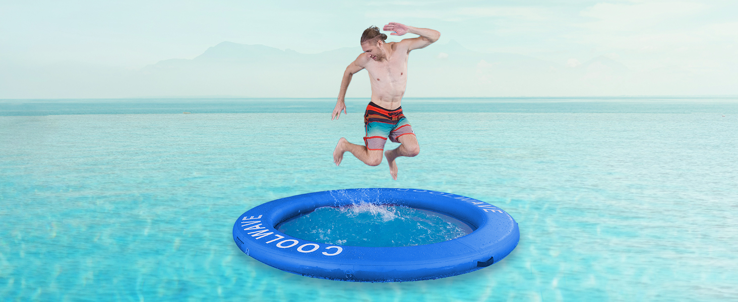 COOLWAVE Round Floating Ring - Water Trampoline for Lakes and Pools