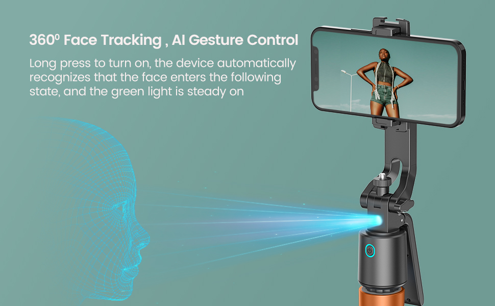 360&deg; Face Tracking, Al Gesture Control