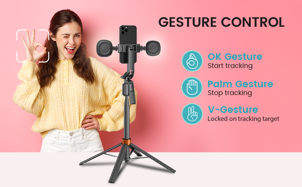 selfie stick tripod with gesture control