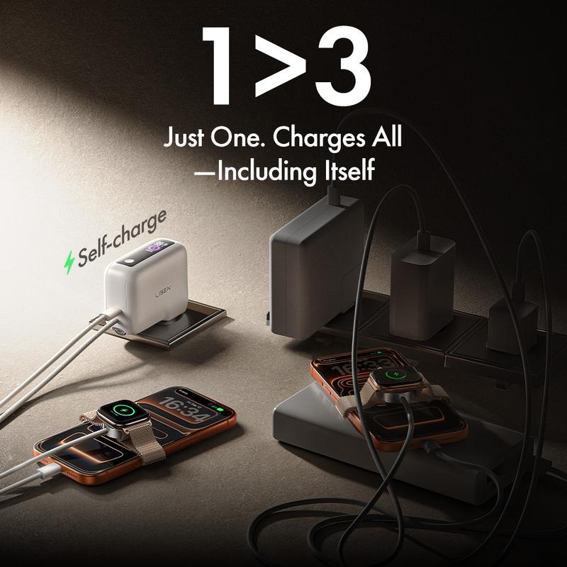 3 in 1 Fast Travel Charger, Smart Display Charger