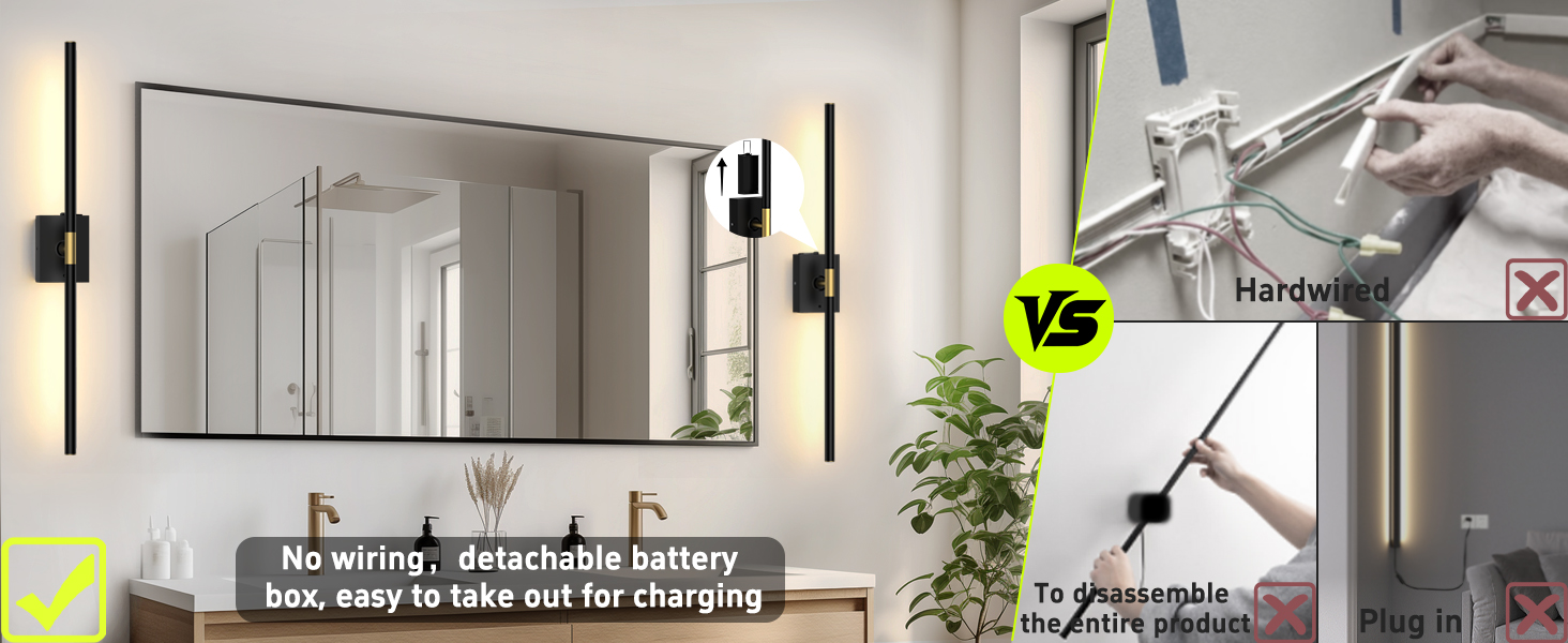 battery operated wall sconce set of two