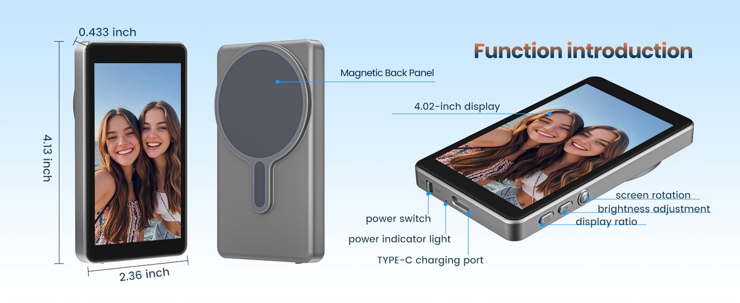 Selfie Monitor Screen for iPhone 17 /Android