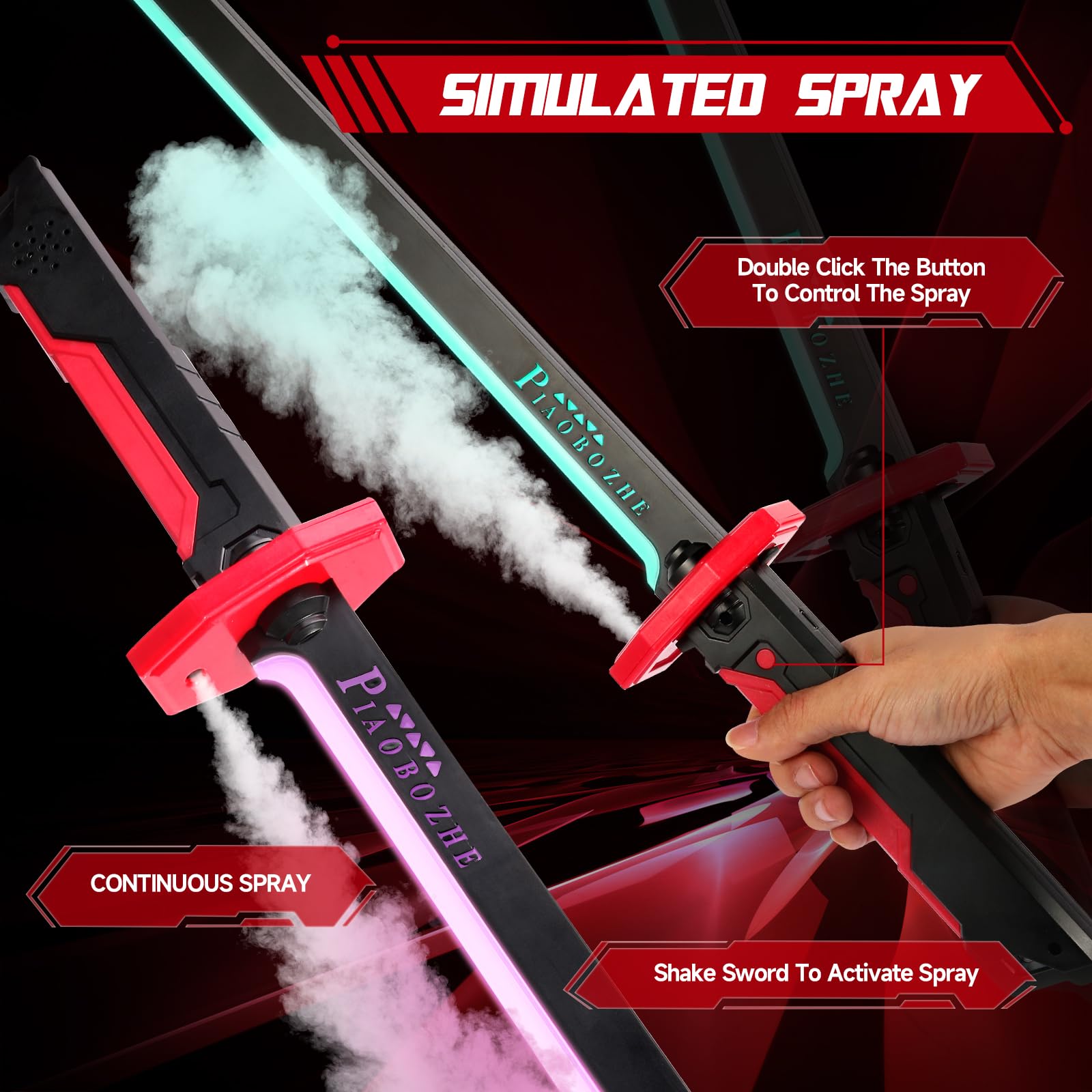 Cyberpunk Spark Blade | RGB LED Mist Sword with Sound FX ⚔️