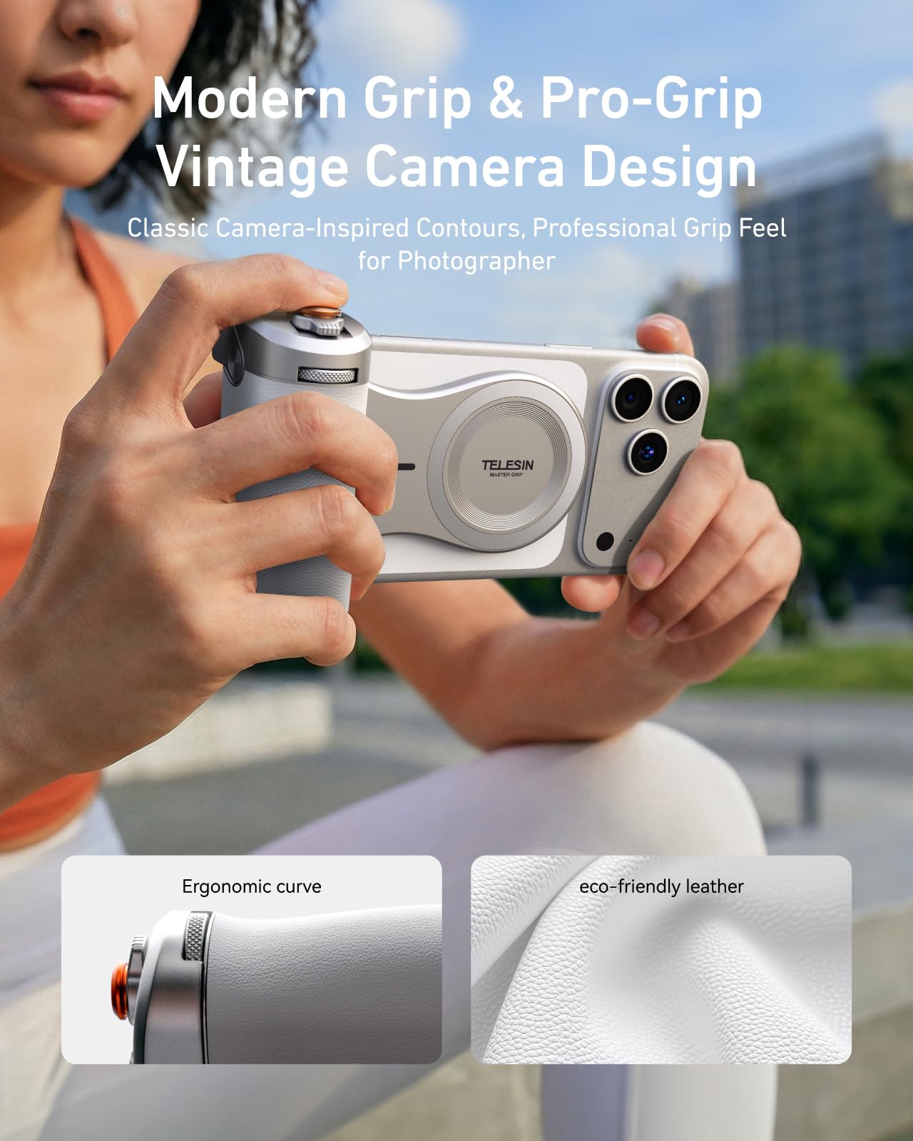 📸✨ Pro Shot Imaging Grip + Beauty Selfie Flash Light Bundle Kit 