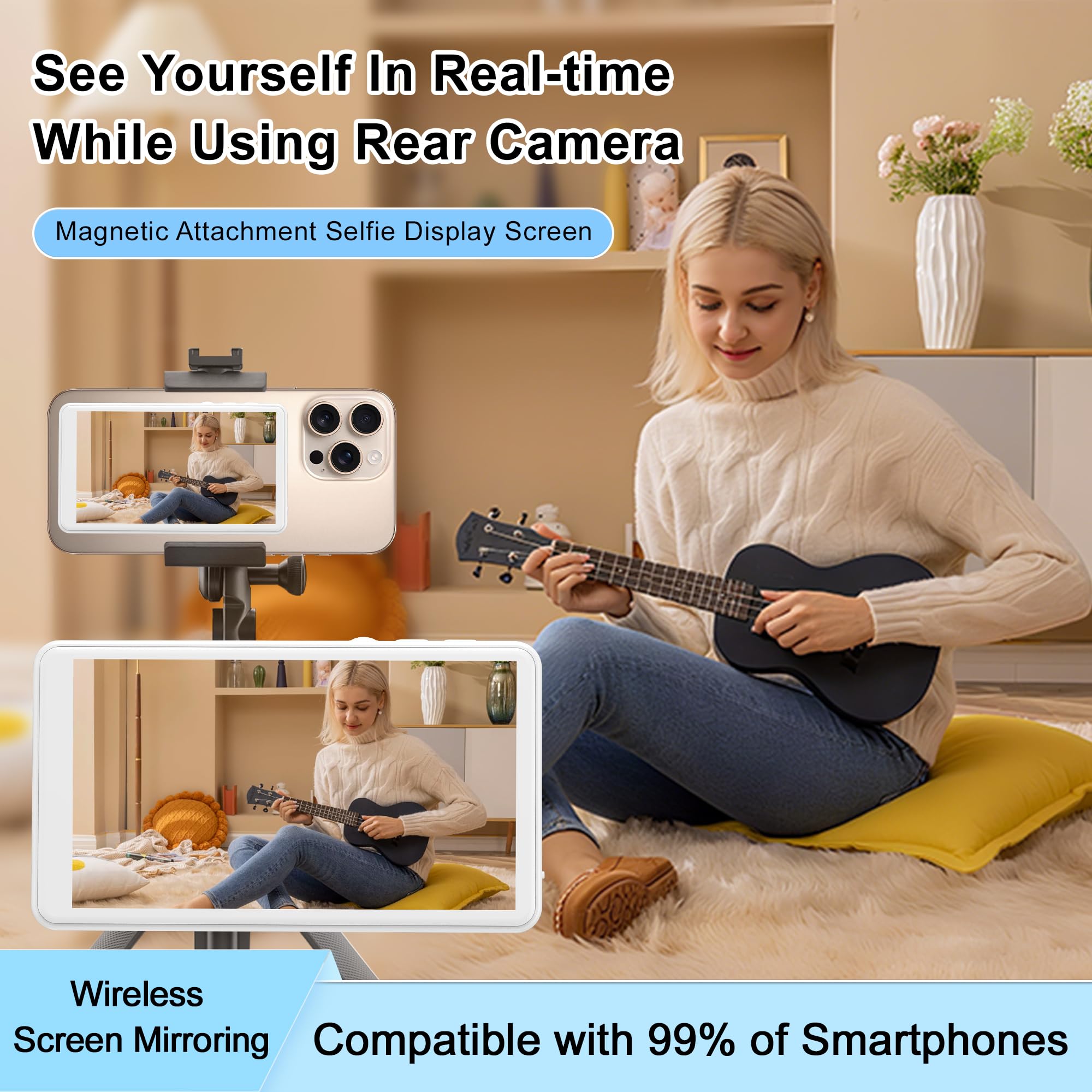 Magnetic Selfie Screen: Use Your Back Camera Like a Pro 🤳✨