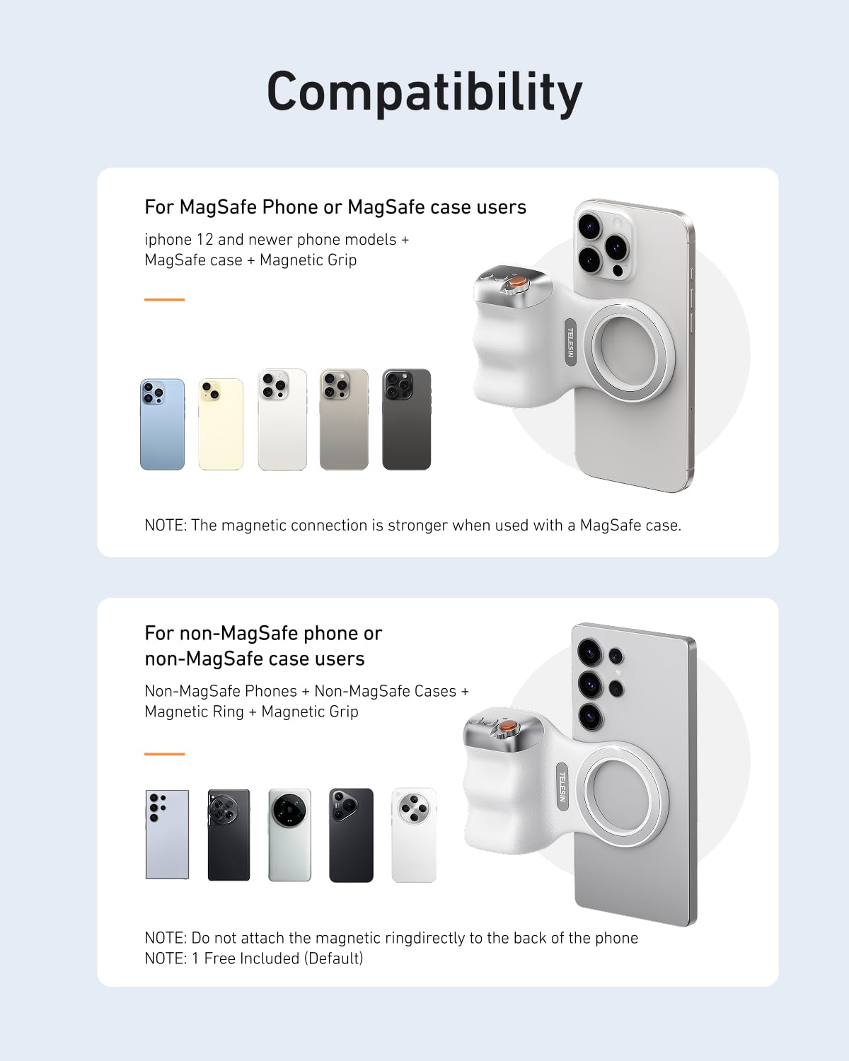 Magnetic Camera Grip & Shutter for iPhone/Android 📸
