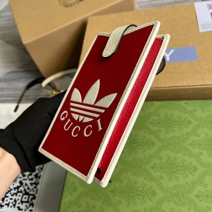 gg x Adidas Phone Case Red For Women, Women’s Bags 7.3in/18cm gg‎ ‎702203 UZ3BT 6484
