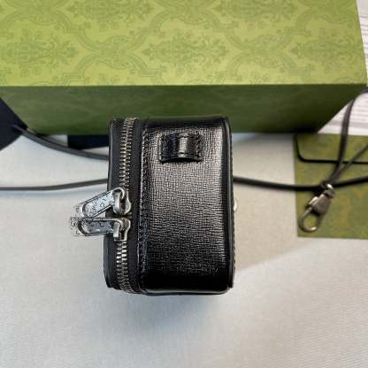 gg Mini Bag With Interlocking G Black gg Supreme Canvas For Women 9in/23cm gg