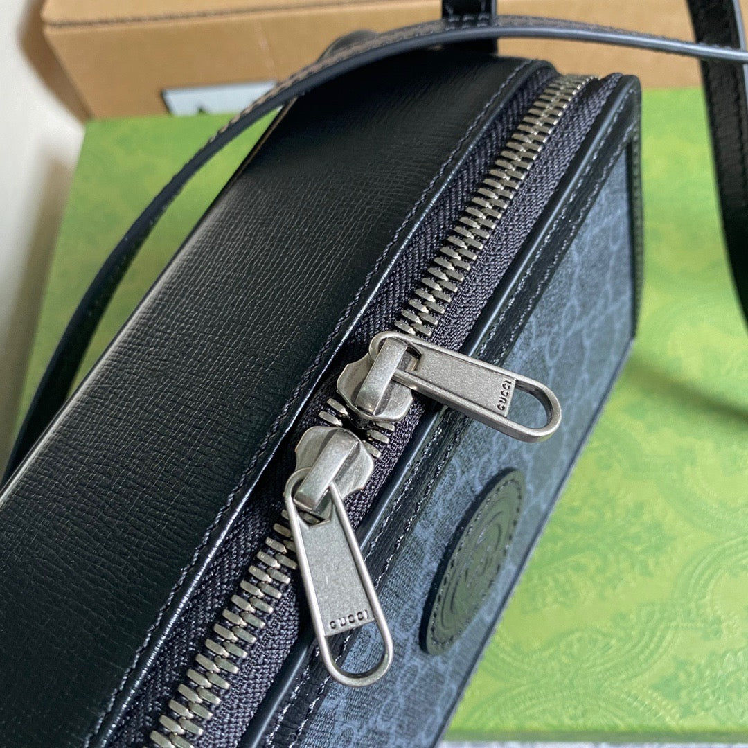 gg Mini Bag With Interlocking G Black gg Supreme Canvas For Women 9in/23cm gg