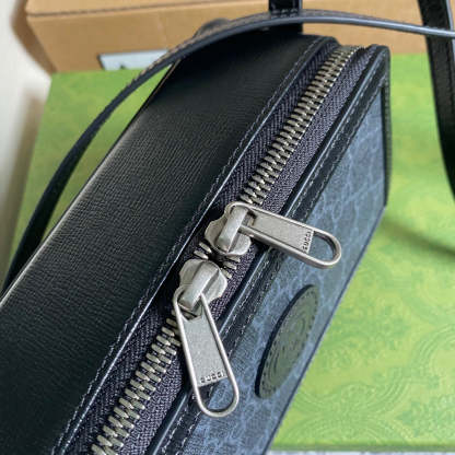 gg Mini Bag With Interlocking G Black gg Supreme Canvas For Women 9in/23cm gg