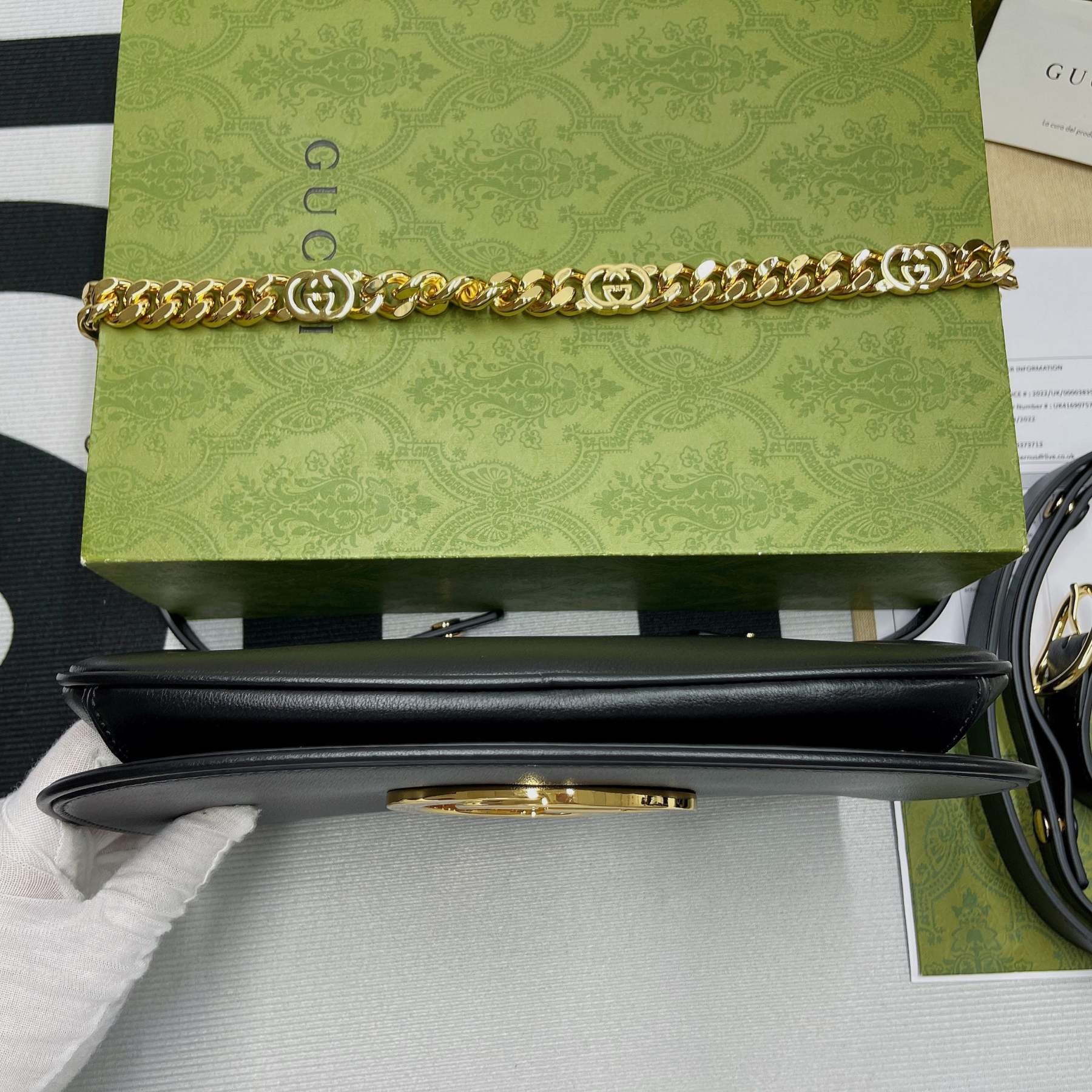 gg Blondie Shoulder Bag Black For Women, Women’s Bags 11in/28cm gg‎ 699268 UXX0G 1000