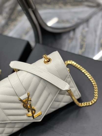 YSSL Small Bag White In Mix Matelasse For Women 8.2in/21cm YSL 600195BOW919207