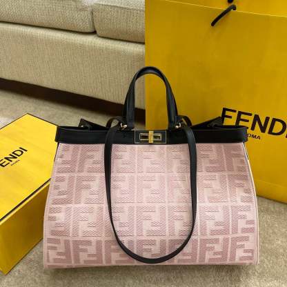 FI Peekaboo X-tote Bag Pink Canvas For Women, Women’s Handbags, Shoulder Bags 16.1in/41cm FF 8BH374