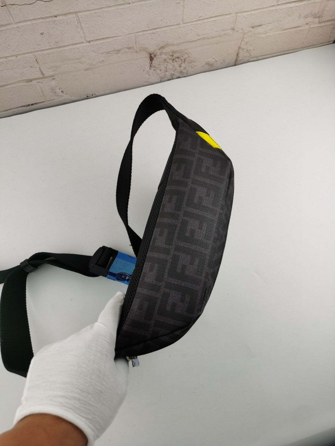 FI Belt Bag Grey/Yellow For Men, Men’s Bags 18.1in/46cm FF 7VA434A9XSF0R2A