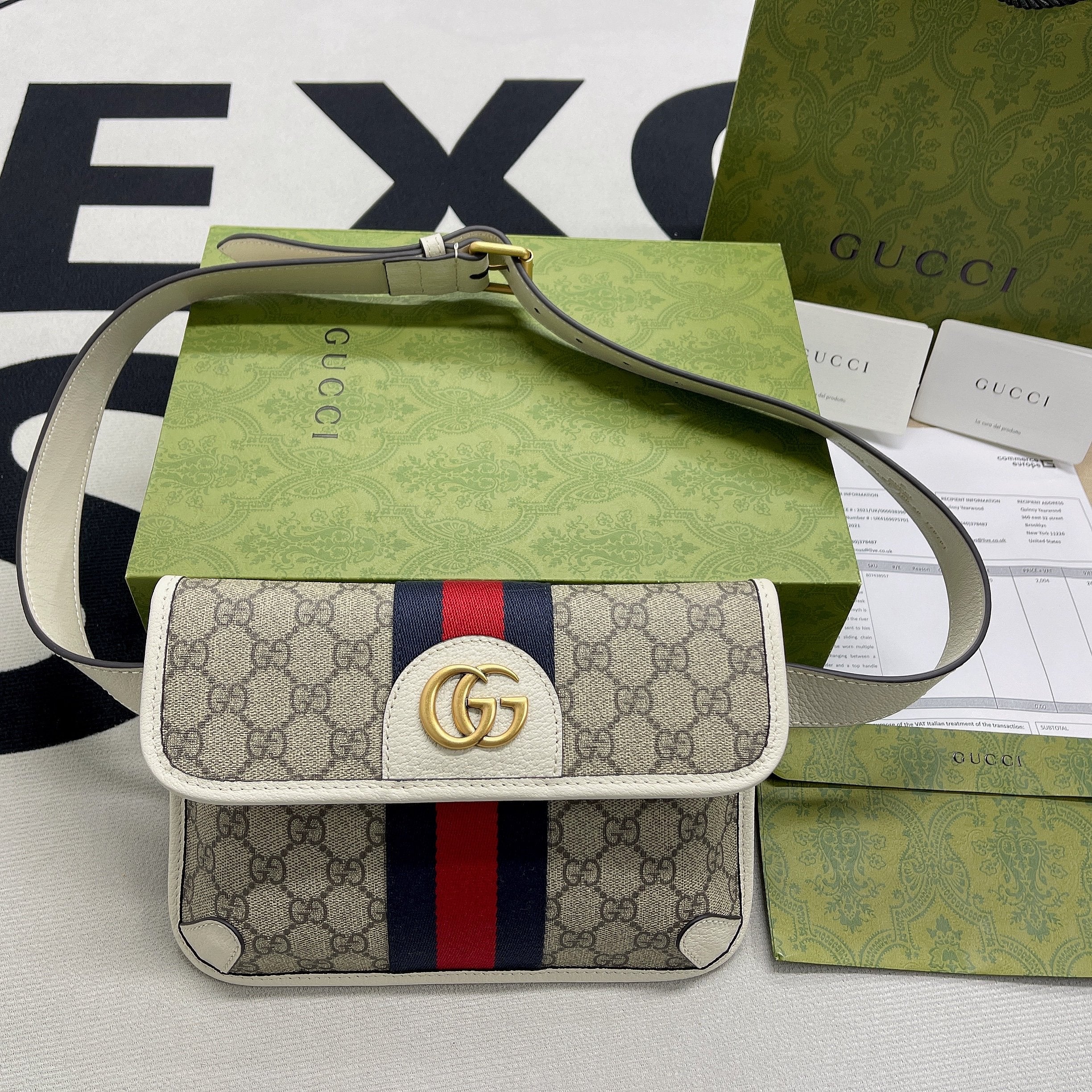 gg Ophidia Belt Bag Beige And Ebony gg Supreme Canvas, A Material With Low Environmental Impact For Men  8.7in/22cm gg 674081 96IWT 9794