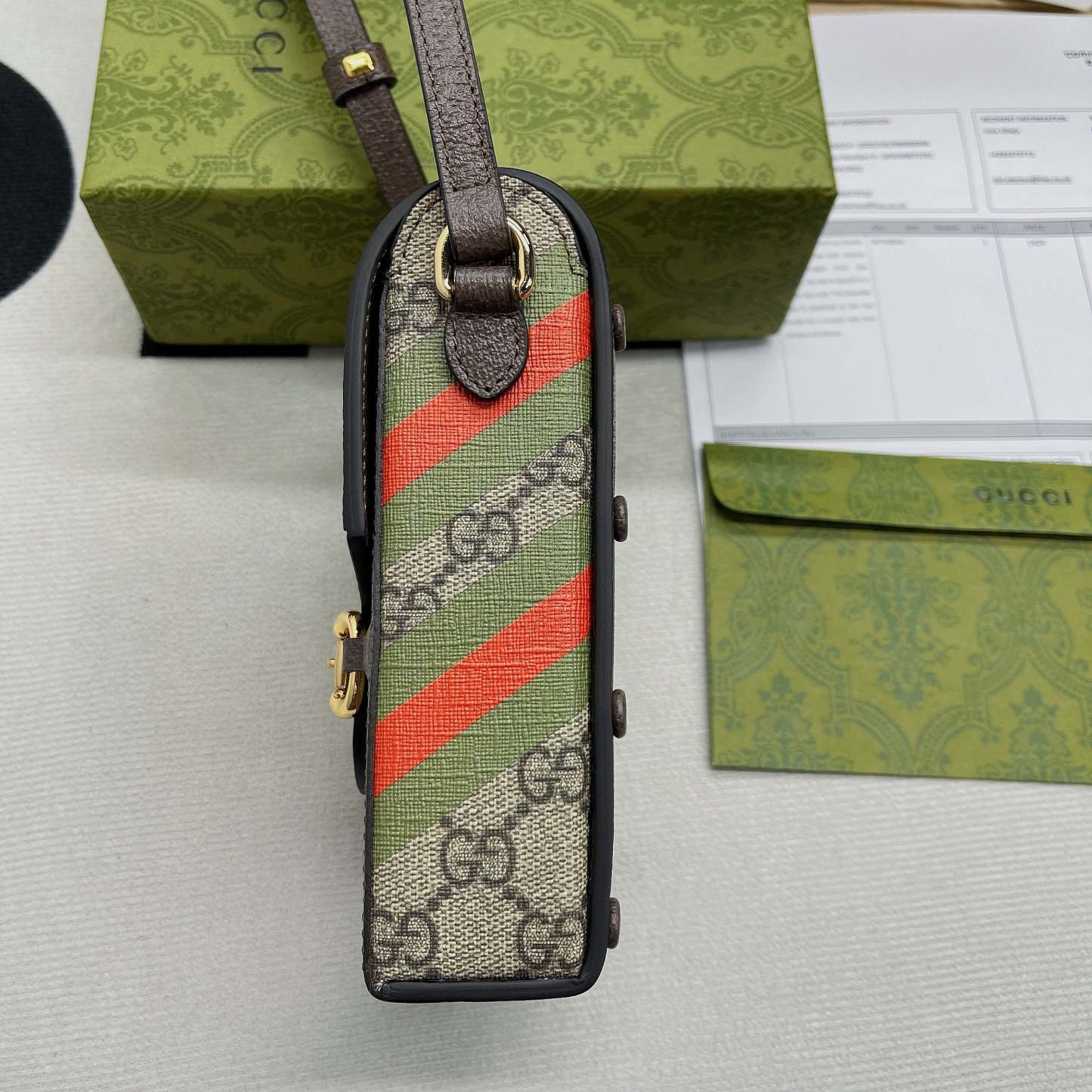 gg Horsebit 1955 Mini Bag Beige And Ebony gg Supreme Canvas With Geometric Print For Women  6.7in/17cm gg  ‎625615 UQHFG 8679