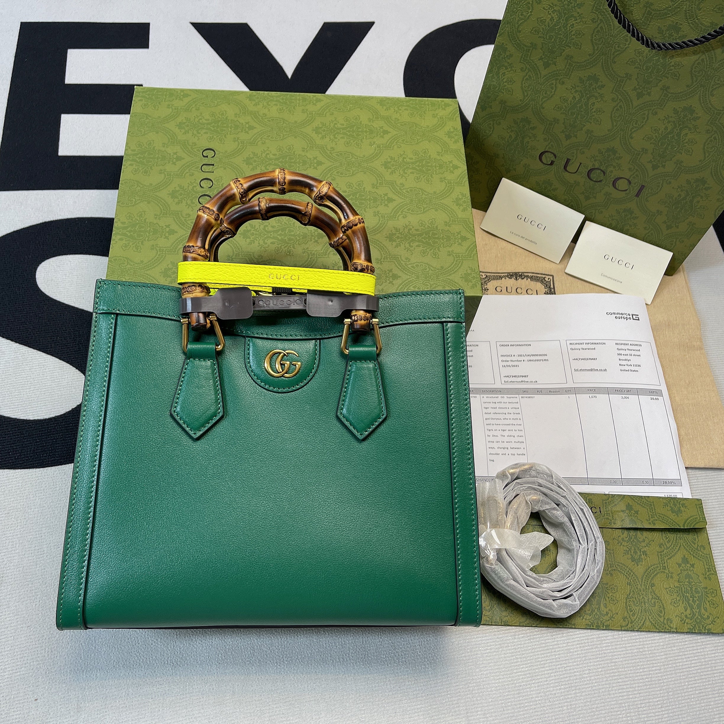 gg Diana Small Tote Bag Green For Women, Women’s Bags 11in/27cm gg ‎