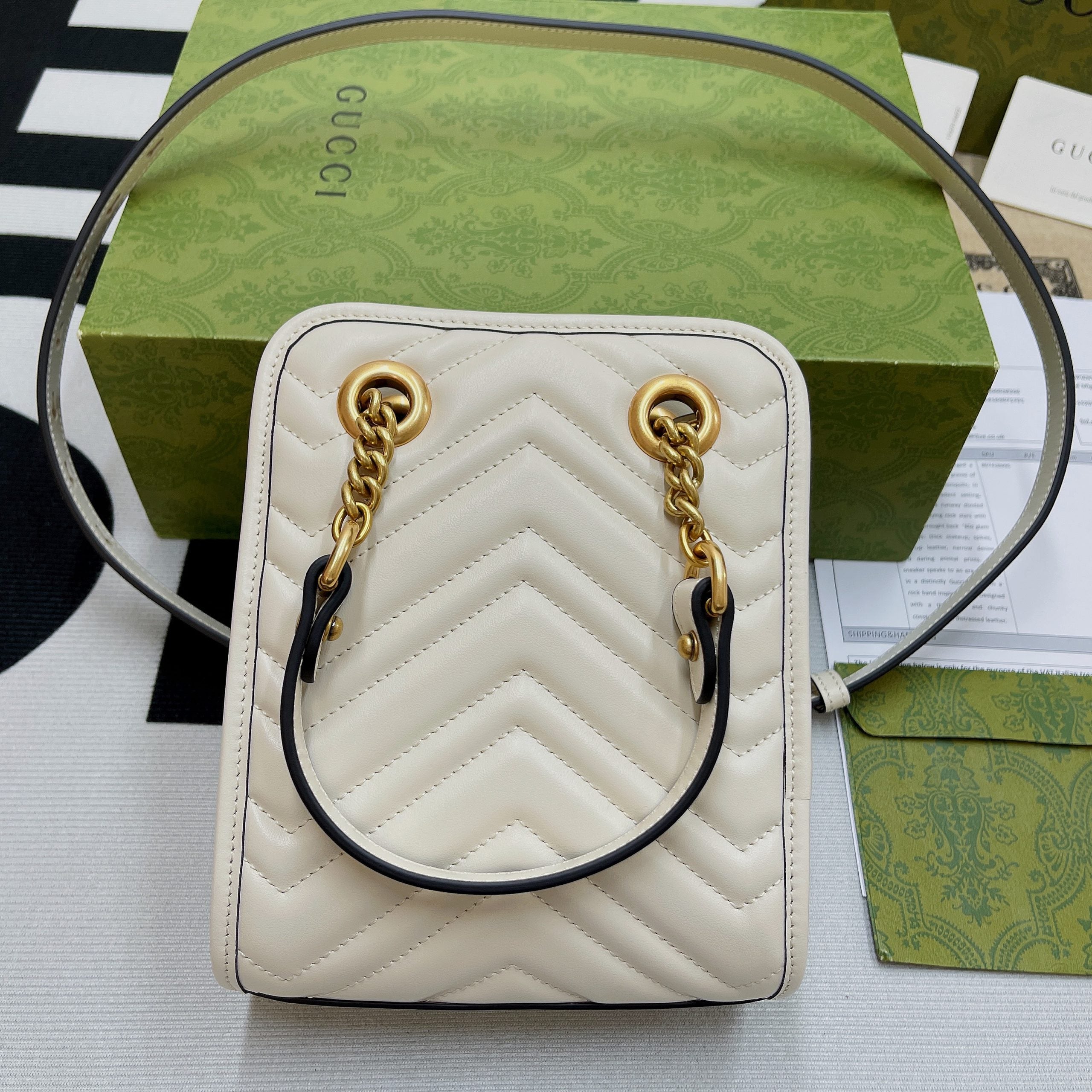 gg Marmont Matelasse Mini Bag White For Women, Women’s Bags 7.5in/19cm gg ‎696123 DTDHT 9022