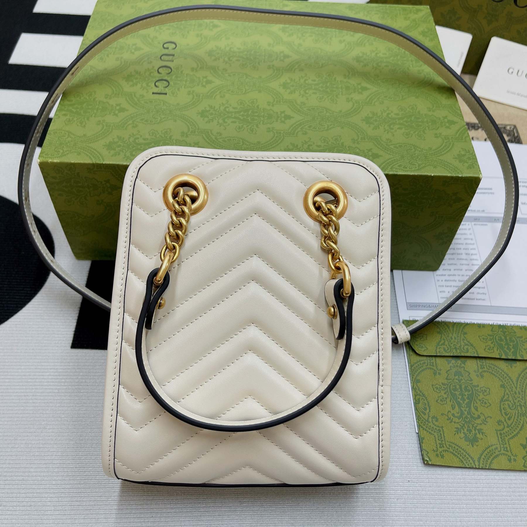 gg Marmont Matelasse Mini Bag White For Women, Women’s Bags 7.5in/19cm gg ‎696123 DTDHT 9022