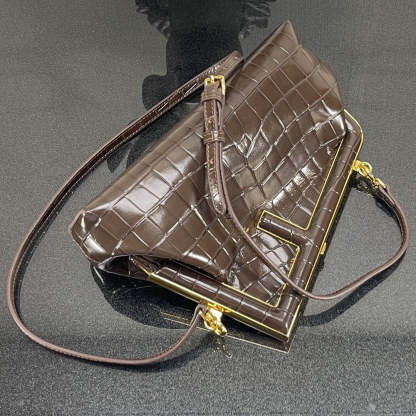 FI First Small Gray Crocodile Bag For Woman 26cm/10in