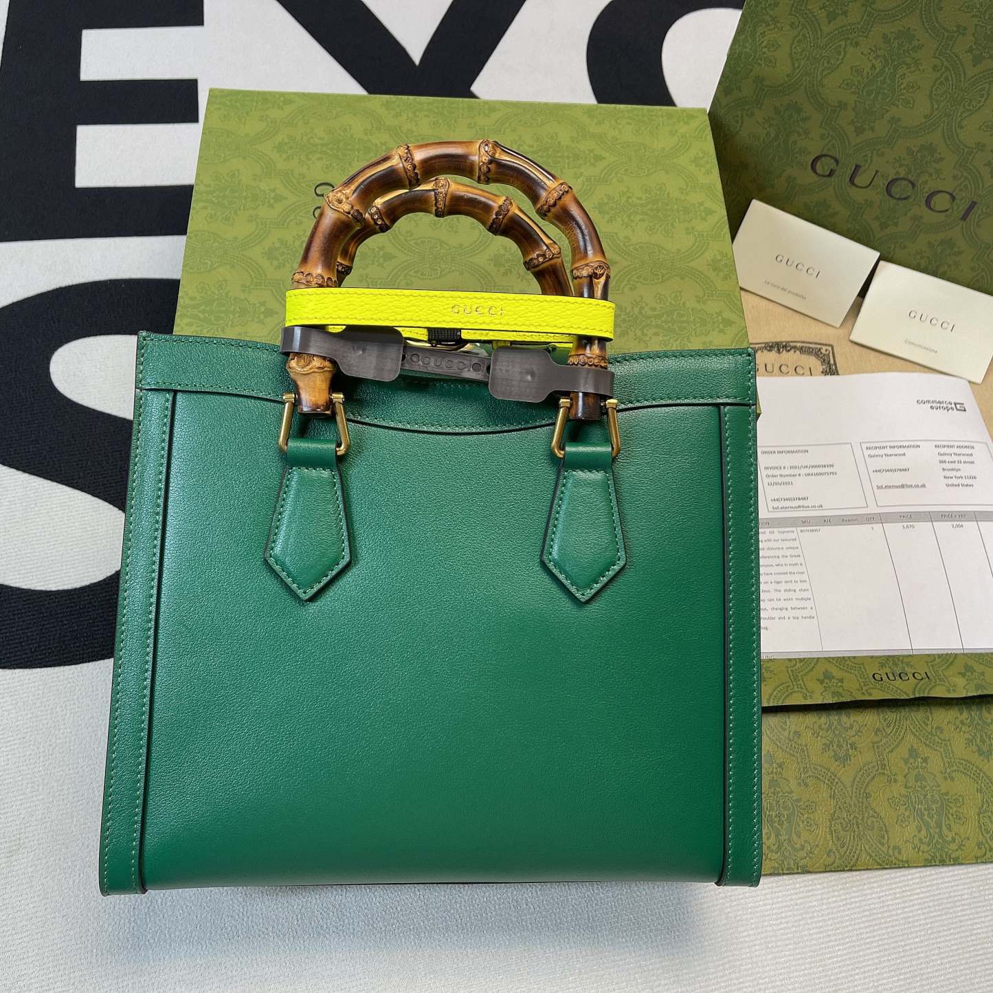 gg Diana Small Tote Bag Green For Women, Women’s Bags 11in/27cm gg ‎